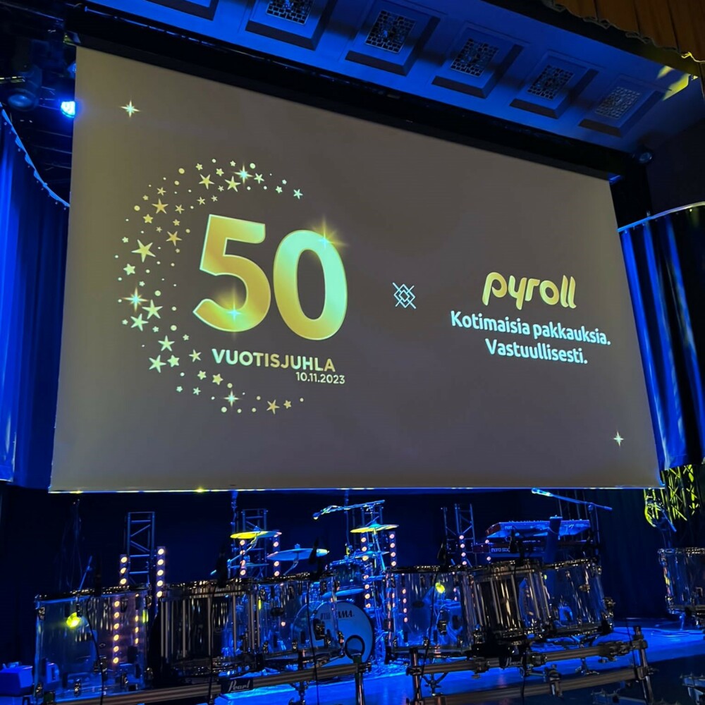 Pyroll Pakkaukset juhlisti 50-vuotispäiviään Tampereella Tuulensuun Palatsilla.
